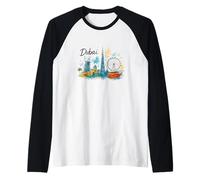 Viaggio Quotidiano Classico a Dubai negli Emirati Arabi Uniti Maglia con Maniche Raglan