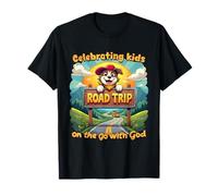 Viaggio su strada che celebra i bambini in movimento Christian VBS 2025 Maglietta
