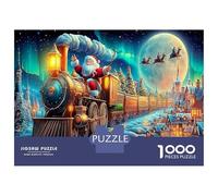 Viaggio treno Babbo N 1000 Pezzi Gioco Di Riflessione Avanzato in Cartone Solido Per Esercitare Il Cervello Treno vapore Natale perfetto Come Attività Vacanziera E Puzzle Offerto in Regalo 70x50cm