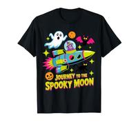 Viaggio Verso la Luna spettrale Neon Halloween Design Maglietta