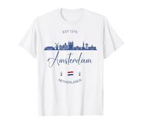 Viaggio vintage di Amsterdam, skyline di Amsterdam Maglietta