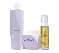 VIAHERMADA Anti-Yellow Shampoo 250ml Mask 250ml Silky Oil 50ml