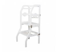 Viahsen Sedia da Studio per Bambini Sgabello Torre Pieghevole Pedana in Compatto Stile Neutro per Vari Arredi Favorisce Adatta per Preparazioni al Bancone Cura Personale Casa, Bianco