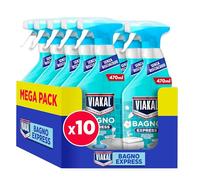 Viakal Anticalcare Spray Bagno Express, Pulito Senza Risciacquo, 10x 470ml | Pulito Splendente e Scintillante in Una Sola Passata, Previene le Macchie di Acqua e Calcare, Profumo di Fiori Primaverili