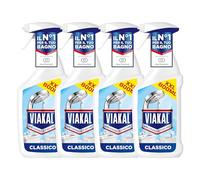 Viakal Anticalcare Spray Classico, Rimuove Fino al 100% Calcare, 4x 800ml | Elimina e Previene Macchie e Residui, Extra Brillantezza che Dura, Tecnologia Anti-Goccia, Ideale per le Superfici del Bagno