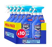 Viakal Anticalcare Spray Vetro Doccia Express, Senza Risciacquo, 10x 470ml | Pulito Splendente e Scintillante in Una Sola Passata, Previene le Macchie di Acqua e Calcare, Profumo di Fiori Eleganti