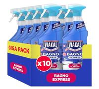 Viakal Express Spray Anticalcare Bagno, Confezione da 10 x 470ml, Fragranza Fiori Eleganti, Tecnologia Anti-Goccia, Elimina Fino Al 100% Di Calcare e Residui di Sapone