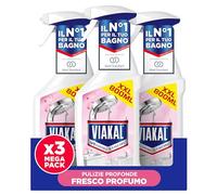 Viakal Spray Anticalcare, Confezione da 3 x 720ml, Fragranza Fresco Profumo, Tecnologia Anti-Goccia, Elimina Fino Al 100% Di Calcare e Residui di Sapone