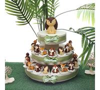 Viale Magico Animali Della Foresta Statuine Su Torta Bomboniera: riccio, cerbiatto, volpe e scoiattolo (Torta da 20 Bomboniere)