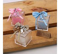 Viale Magico Bomboniere Battesimo Comunione Angelo Bimbi con Ali in Preghiera Comunione su Plexiglass Kit 10 PZ Neutro