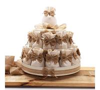 Viale Magico Torta Bomboniere, Sacchetti Bomboniere per Ogni Evento Completi di Confetti (Torta da 25 Sacchetti Panna)