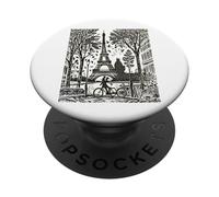 viale parigi, a, il, torre Eiffel, in, francia woodblock francese PopSockets PopGrip Adesivo