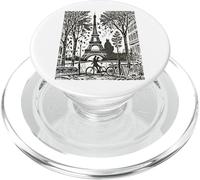 viale parigi, a, il, torre Eiffel, in, francia woodblock francese PopSockets PopGrip per MagSafe
