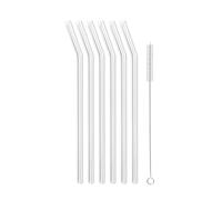 Vialli Design Set di 6 cannucce in vetro trasparente curvate 23 cm AMO 6629