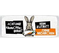vianmo Insegna di latta 10x27 cm Achtung Kaninchen Gebiet kein Zutritt ohne Möhrchen Deco Regalo Insegna