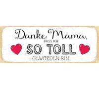 vianmo Insegna di latta 10x27 cm Danke Mama dass ich so toll geworden bin Deco Regalo Insegna