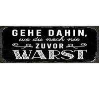 vianmo Insegna di latta 10x27 cm Gehe dahin, wo du noch nie zuvor warst Deco Regalo Insegna