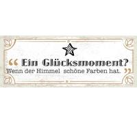 vianmo Insegna di latta 10x27 cm Glücksmoment Wenn der Himmel schöne Farben hat Deco Regalo Insegna