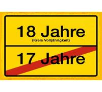 vianmo Insegna di latta 12x18 cm 18 Jahre Kreis Volljährigkeit 17 Jahre Ortsschild Deco Regalo Insegna