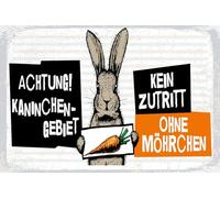 vianmo Insegna di latta 12x18 cm Achtung Kaninchen Gebiet kein Zutritt ohne Möhrchen Deco Regalo Insegna