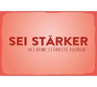 vianmo Insegna di latta 12x18 cm Sei stärker als deine Ausrede Rotes Deco Regalo Insegna