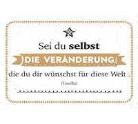 vianmo Insegna di latta 12x18 cm Zitat Sei du selbst die Veränderung, die du dir wünscht Deco Regalo Insegna