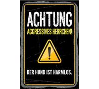 vianmo Insegna di latta 18x12 cm Achtung aggressives Herrchen Hund Deco Regalo Insegna
