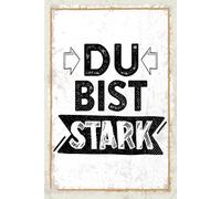 vianmo Insegna di latta 18x12 cm du bist stark Deco Regalo Insegna