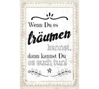 vianmo Insegna di latta 18x12 cm Wenn du es träumen kannst, kannst du es auch tun Deco Regalo Insegna