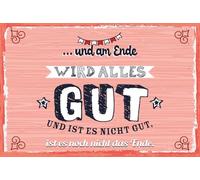 vianmo Insegna di latta 20x30 cm und am Ende wird alles Gut Deco Regalo Insegna