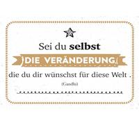 vianmo Insegna di latta 20x30 cm Zitat Sei du selbst die Veränderung, die du dir wünscht Deco Regalo Insegna