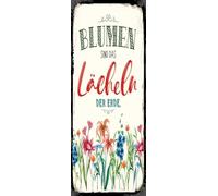 vianmo Insegna di latta 27x10 cm Blumen sind das Lächeln der Erde Deco Regalo Insegna