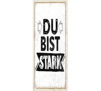 vianmo Insegna di latta 27x10 cm du bist stark Deco Regalo Insegna