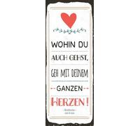 vianmo Insegna di latta 27x10 cm Gehe mit deinem Herzen Deco Regalo Insegna