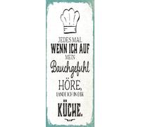 vianmo Insegna di latta 27x10 cm wenn ich auf Bauchgefühl höre, lande ich in Küche Deco Regalo Insegna