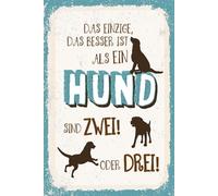 vianmo Insegna di latta 30x20 cm besser als ein Hund sind zwei oder drei Deco Regalo Insegna