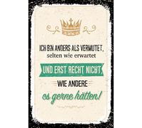 vianmo Insegna di latta 30x20 cm Ich bin anders als vermutet Deco Regalo Insegna