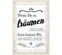 vianmo Insegna di latta 30x20 cm Wenn du es träumen kannst, kannst du es auch tun Deco Regalo Insegna