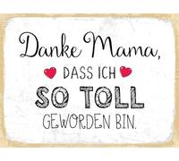 vianmo Insegna di latta 30x40 cm Danke Mama dass ich so toll geworden bin Deko Schild Deco Regalo Insegna