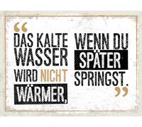 vianmo Insegna di latta 30x40 cm Das Kalte Wasser wird nicht wärmer wenn du Schild Deco Regalo Insegna