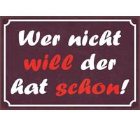 vianmo Insegna di latta 30x40 cm Wer nicht will der hat schon Deko Schild Deco Regalo Insegna