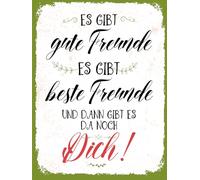 vianmo Insegna di latta 40x30 cm gute beste Freunde und dann gibt es Dich Schild Deco Regalo Insegna