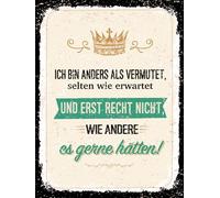 vianmo Insegna di latta 40x30 cm Ich bin anders als vermutet Deko Schild Deco Regalo Insegna