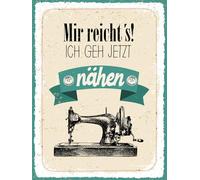 vianmo Insegna di latta 40x30 cm Mir reicht´s ich geh jetzt nähen Deko Schild Deco Regalo Insegna
