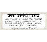 vianmo Insegna in legno 10x27 cm du bist wunderbar. Ein ganz besonderer Mensch Deco Regalo Insegna
