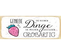 vianmo Insegna in legno 10x27 cm Genieße die kleinen Dinge sie machen Deco Regalo Insegna