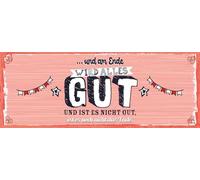 vianmo Insegna in legno 10x27 cm und am Ende wird alles Gut Deco Regalo Insegna