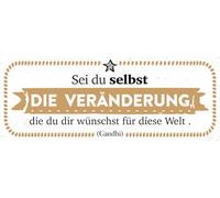 vianmo Insegna in legno 10x27 cm Zitat Sei du selbst die Veränderung, die du dir wünscht Deco Regalo Insegna