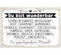 vianmo Insegna in legno 12x18 cm du bist wunderbar. Ein ganz besonderer Mensch Deco Regalo Insegna