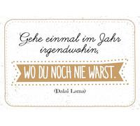 vianmo Insegna in legno 12x18 cm Zitat Gehe einmal im Jahr irgendwohin, wo du noch nie warst Deco Regalo Insegna